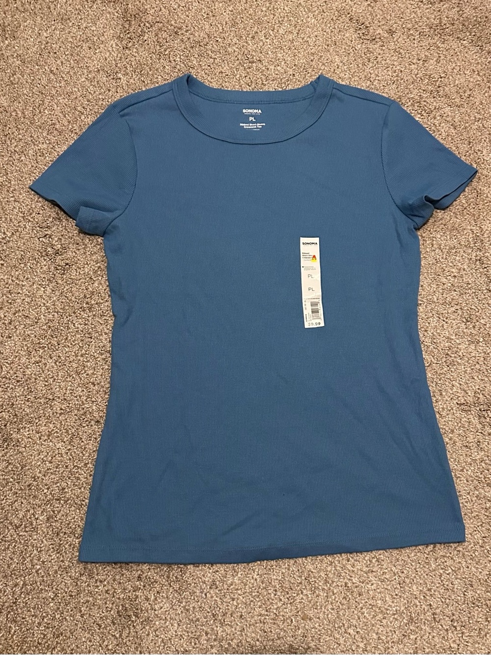 Sonoma Blue Ribbed Short Sleeve Tee